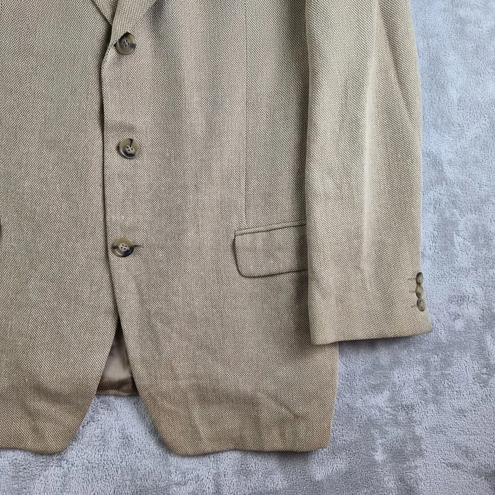 Ermenegildo Zegna Soft Blazer Jacket Mens 56R Beige Silk Wool Blend Switzerland